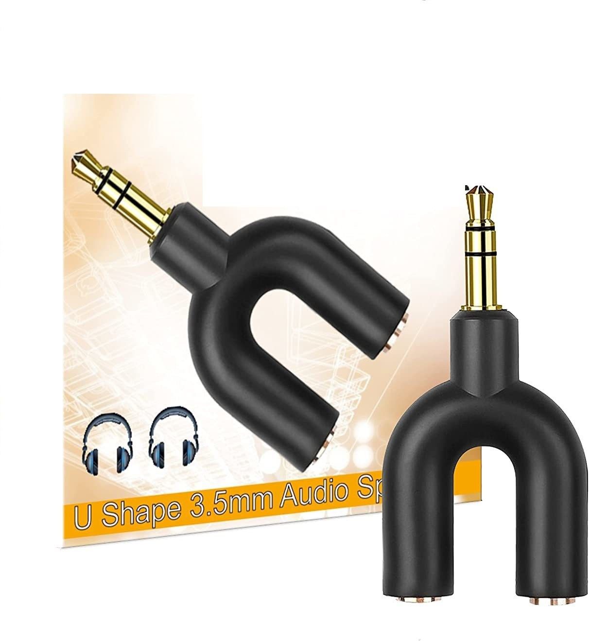 SANNO WORLD Black 3.5 mm Audio Stereo Y Splitter Adapter, 3.5mm 1 Male to 2 Port Female Earphone Phone Converter-image-45