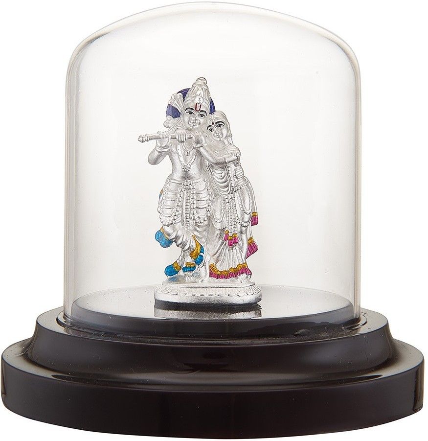 silverspot jewel 999 Pure Silver Beautiful Standing Radha Krishna/Kanha with Acrylic Base Idol Decorative Showpiece-12 cm-picture-10