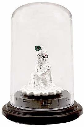 999PureSilver Baal Krishna/Kanha/Lado Gopal/Baby Krishna with Acrylic Base Decorative Showpiece-12 cm-image-45