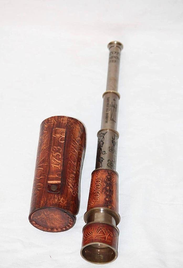 Sian Brass Handicraft Beautiful Long Brass Telescope With Leather Case_11 Reflecting Telescope-picture-16
