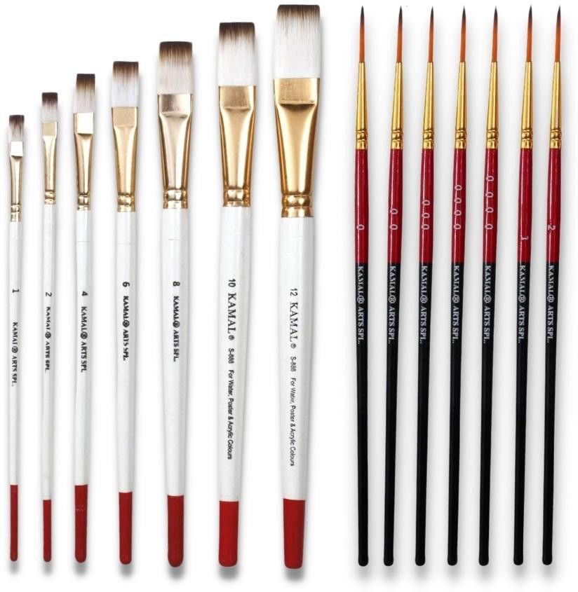 Combo of Artist Quality Detail and Script Liner Set of 7 in Synthetic Taklon AND Flat Artist Quality Painting Brush White/Set of 7 in Synthetic Taklon-image-33