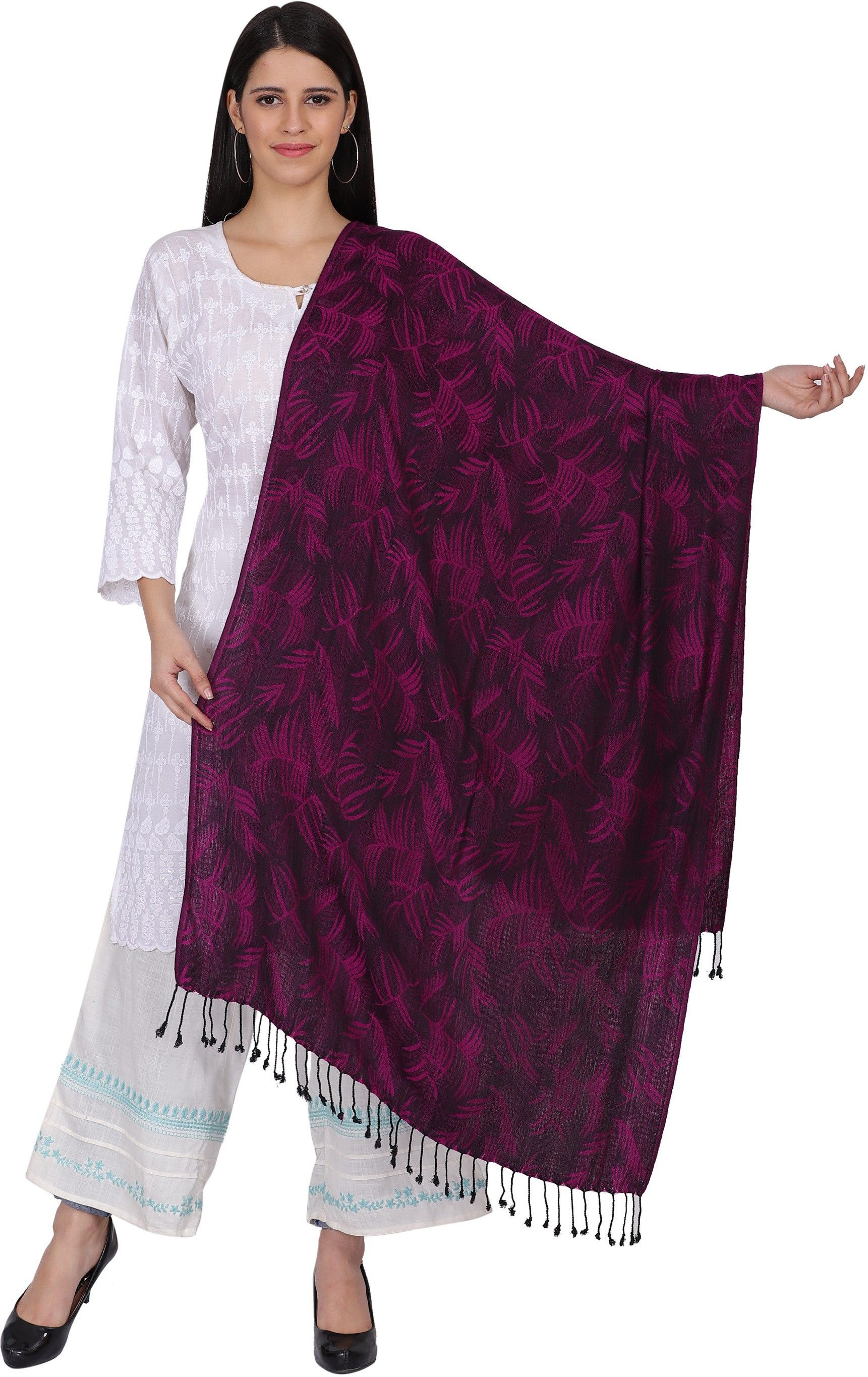 axolotl Woven Viscose Men Purple Stole-picture-10