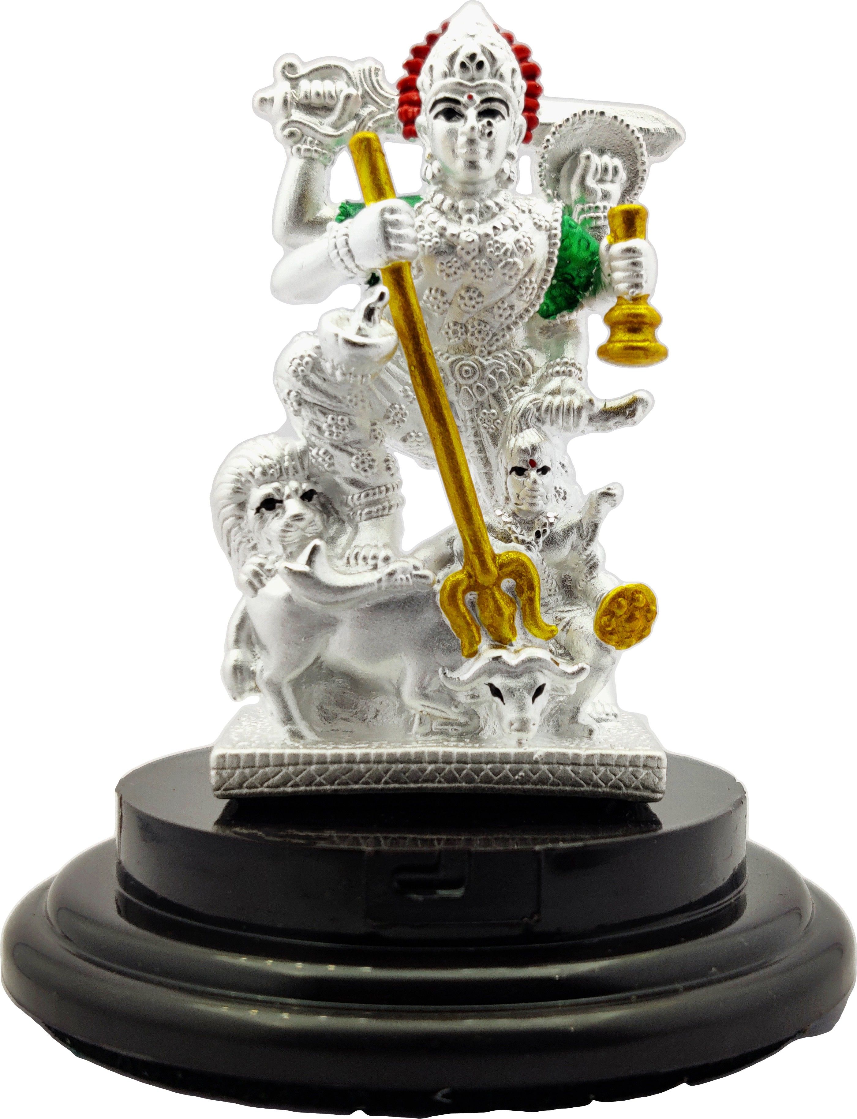 silverspot jewel 999 Pure Silver Beautiful Maa Durga/Ambe Maa with Acrylic Base Idol Decorative Showpiece - 12 cm-picture-22