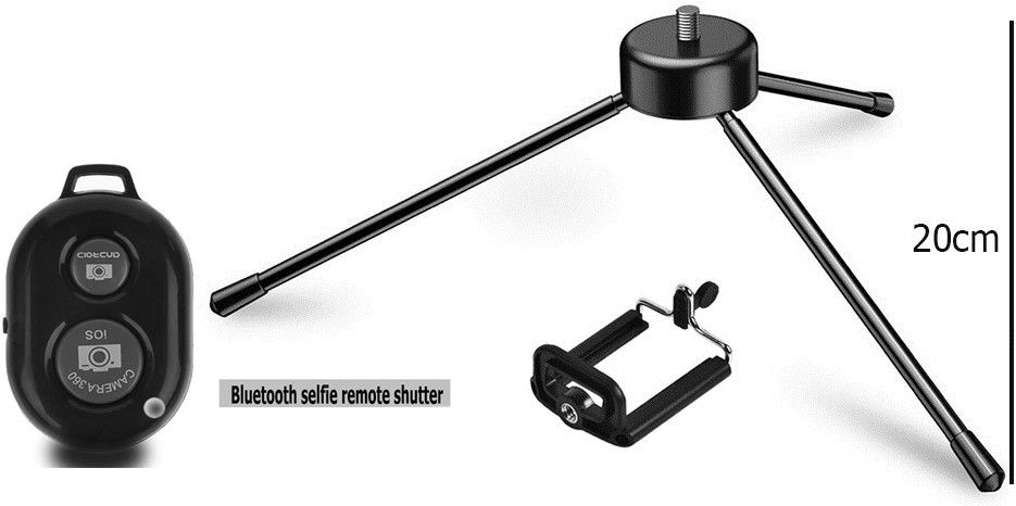 PULTO Tripod Stand Metal tripod 3Kg Capacity +Bluetooth Shutter Remote Control Tripod, Monopod, Monopod Kit, Tripod Ball Head, Tripod Bracket, Tripod Clamp, Tripod Kit-image-22
