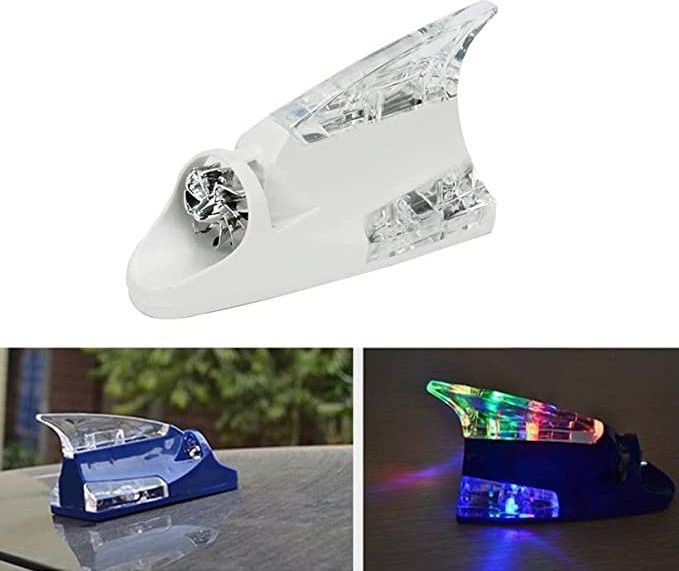 Car Decorative Shark Fin Wind Powered Antenna Compatible with All Cars (White) Whip Vehicle Antenna-image-6