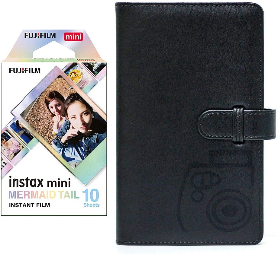 FUJIFILM Mini 10X1 mermaid tail Instant Film with 96-sheet Charcoal Grey Album for mini Film Roll
