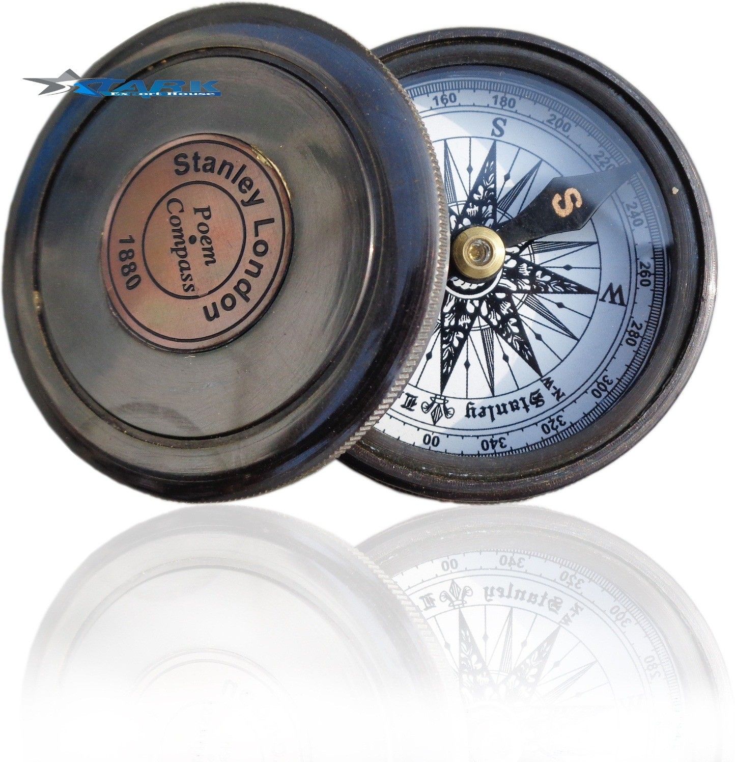Antique Brass 2.5" Inch Sundial Compass Great Gift Item Compass-image-41