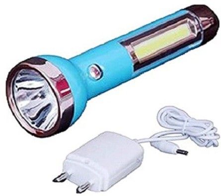 akr 2in1 Long Beam 3 Mode LED Rechargeable Outdoor Lamp Search Light 3W Flashlight 4 hrs Torch Emergency Light-picture-9