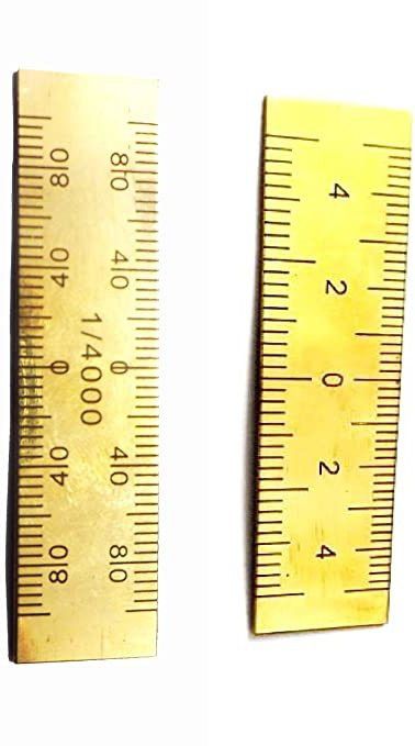 PATWARI 2'' POCKET SCALE ENGRAVED MARKING FULL BRASS ( 2 SCALES COMBO) Height Gauge