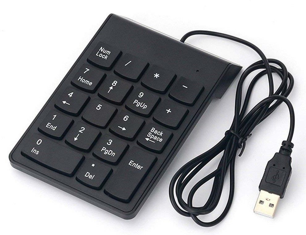 ELECTRO WOLF USB 2.0 Wired Numeric Keypad Slim Mini Number Pad For Laptop Computer 18 Keys Wired Number Pad-image-44