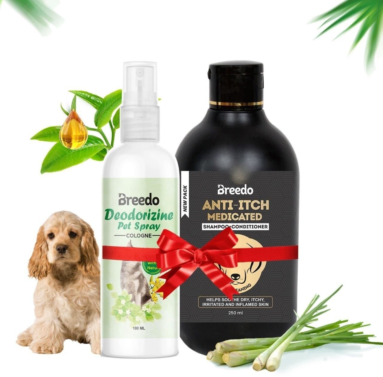 breedo (Pack of 2) Odor Dog Deodorizine Perfume Spray + Anti-Itch Shampoo Natural Cologne-picture-22