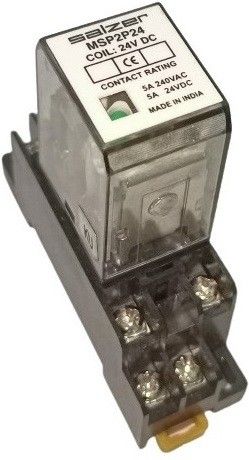 Salzer 8Pin 2C/O 2Pole 24V DC 5Amp (L&T) Make General Purpose Relay With Base-picture-10