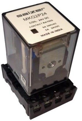 Salzer 8Pin 2C/O 2Pole 24V DC 5Amp (L&T) Miniature Relay - MKG2P24VDC With base-picture-21