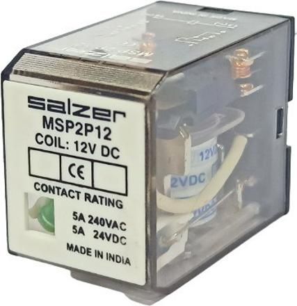 Salzer 8Pin 2C/O 2Pole 12V DC 5Amp (L&T) Make General Purpose Relay-picture-31
