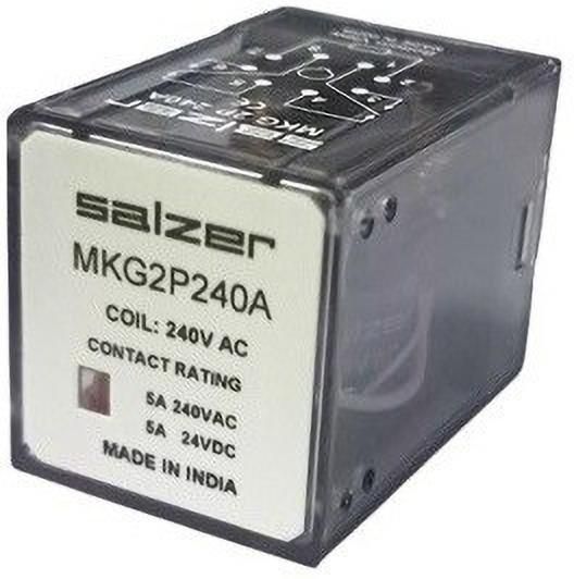 Salzer 8Pin 2C/O 2Pole 240V AC 5Amp (L&T) Miniature Relay - MKG2P240VAC