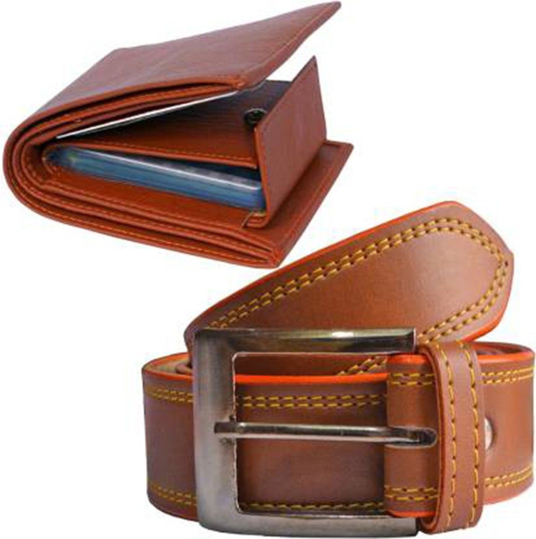Men Casual Tan Synthetic Belt