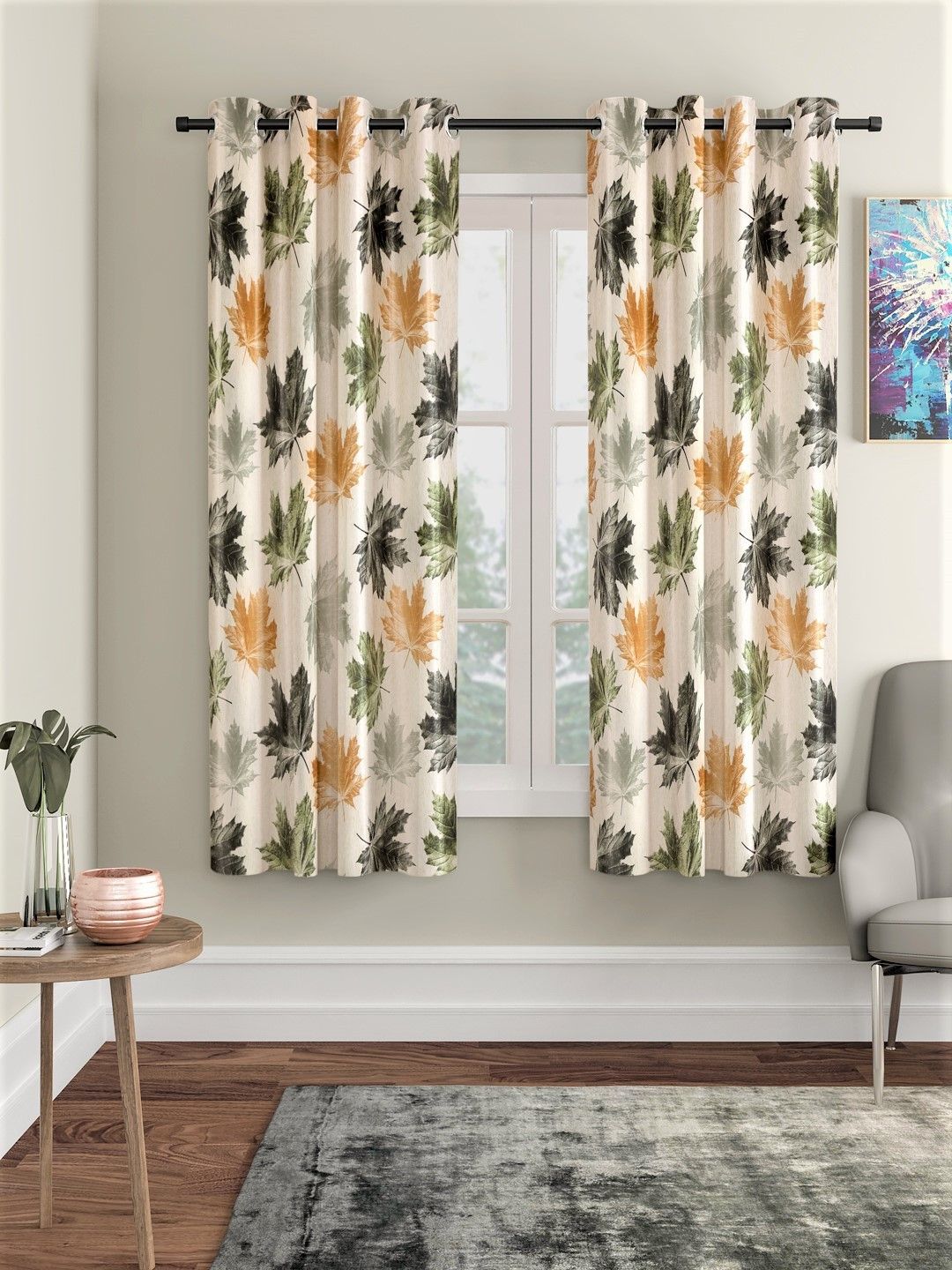 153 cm (5 ft) Polyester Semi Transparent Window Curtain (Pack Of 4)-image-47