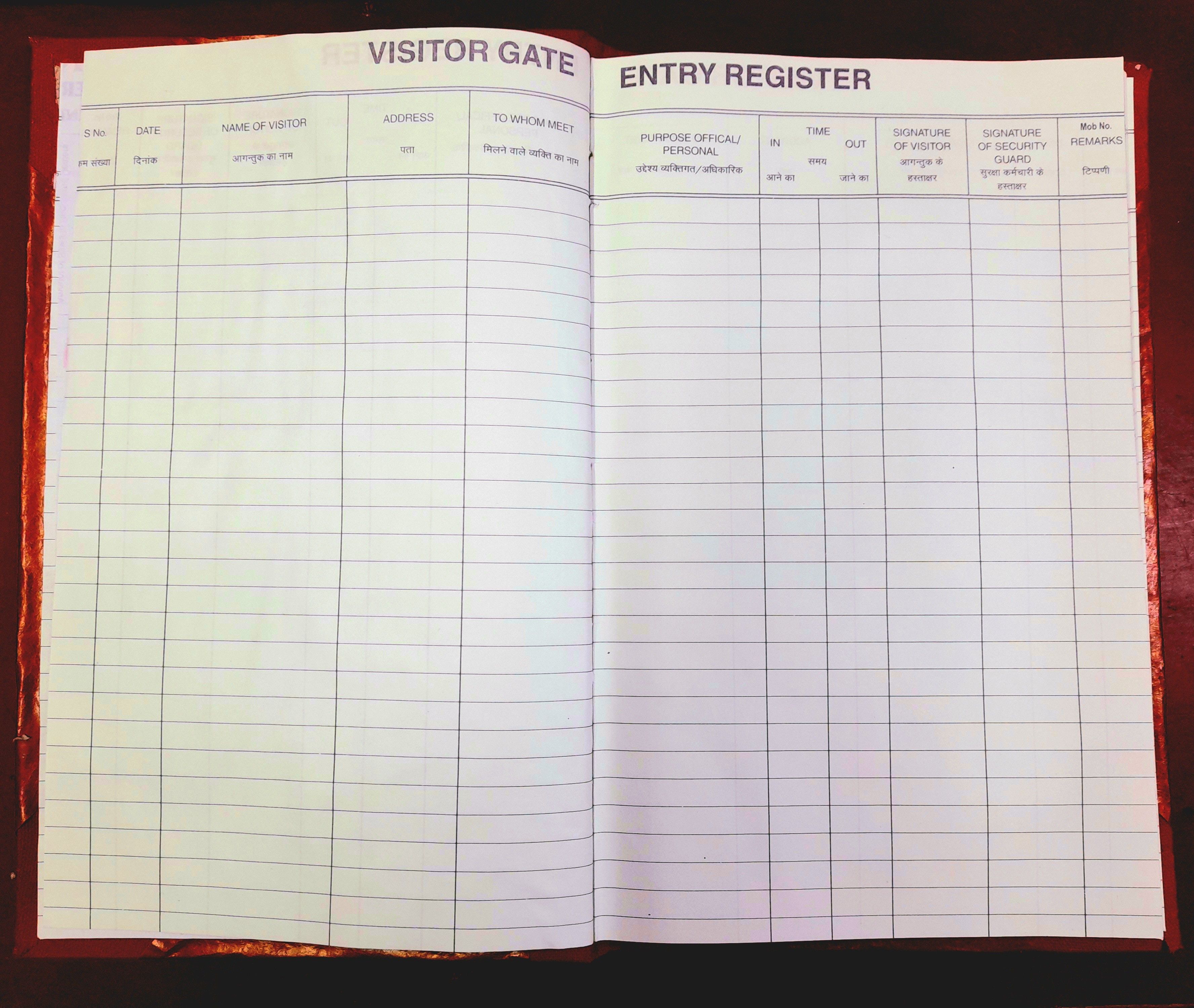 atishay Visitor Register, 34Cm 20Cm- 70 GSM Ledger Paper 200 Pg.(400 F+B) Visitor Register 34Cm 20Cm- 70 GSM Ledger Paper 200 Pg.(400 F+B) 1-Part 1-picture-20