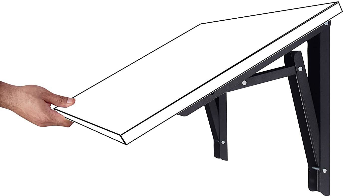 torche L shape wall mounted foldable bracket | folding Steel bracket hings (12 inches) 12 Shelf Bracket-picture-16