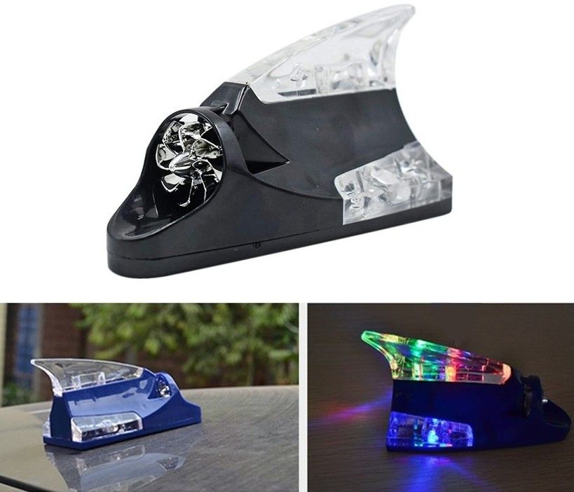 Car Decorative Shark Fin Wind Powered Antenna Compatible with All Cars Whip Vehicle Antenna-image-2