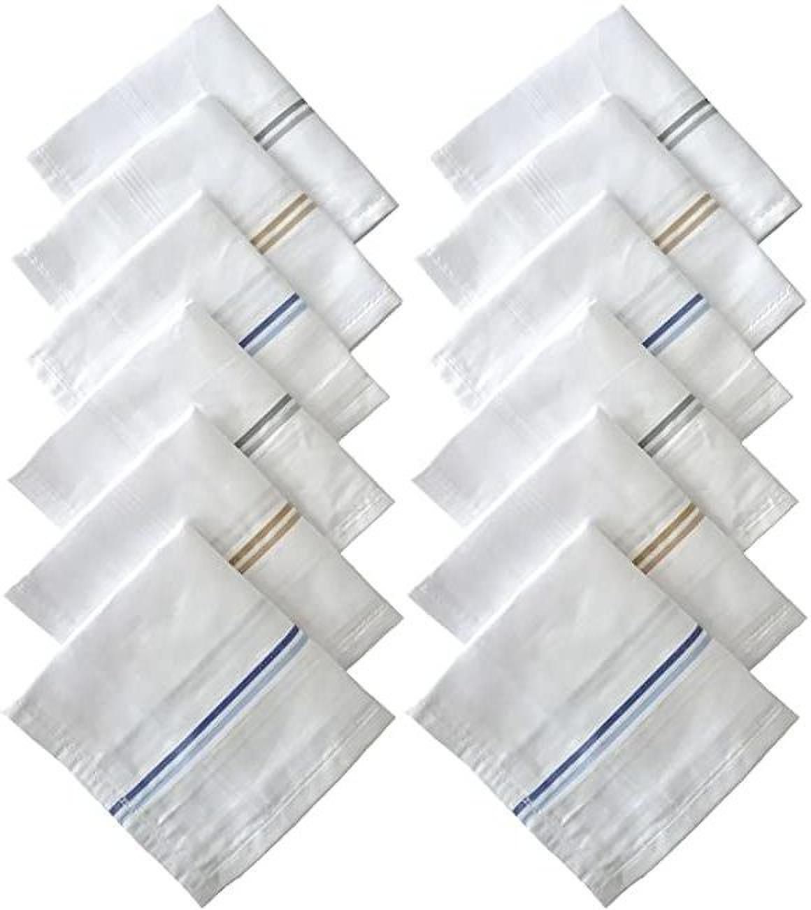 Koshi Handkerchiefs for Men - Pack of 6 (White) ["White"] Handkerchief-image-3