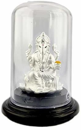 silverspot jewel 999 Pure Silver Ganesha/Vinayaka Beautiful Idol with Acrylic Base Decorative Showpiece - 12 cm-picture-48