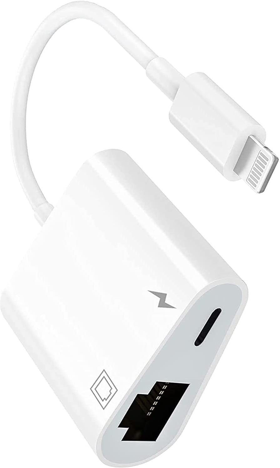microware Ethernet adapter for Lightning with charging , support only iOS 12.0 and above, Lan Adapter image 1