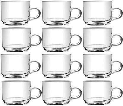 tinsuhg Pack of 12 Glass Glass Crystal Clear Roma Glass Tea Coffee Cup Set-picture-16