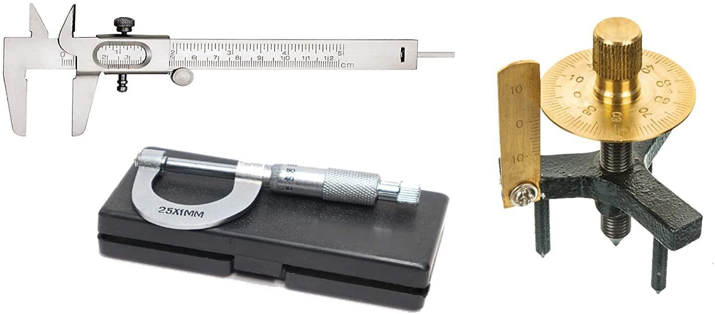 Combo Pack of Micrometer + Vernier caliper + Single Disk Spherometer Micrometer Screw Gauge