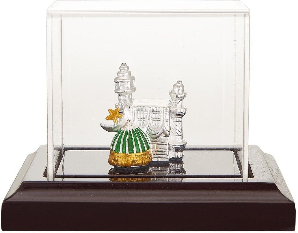 silverspot jewel 999 Pure Silver Beautiful Mecca Madina with Acrylic Base Idol Decorative Showpiece - 12 cm-picture-38
