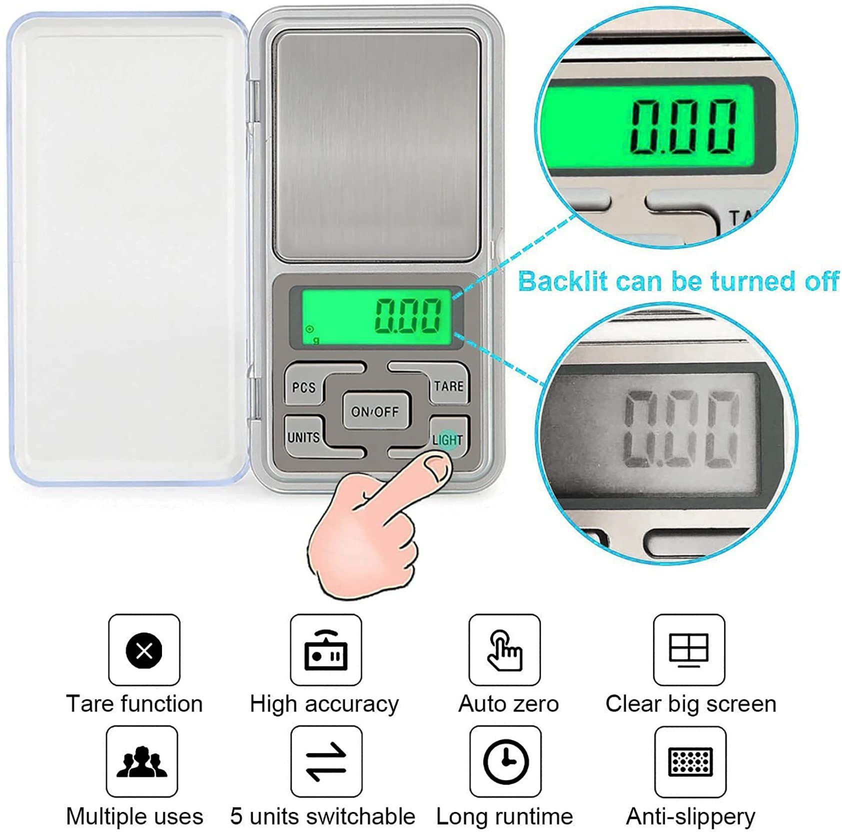 thermomate Mini Digital Pocket Scale 200gm Weighing Machine, 0.01 to 200 G, poket scale Weighing Scale-image-27