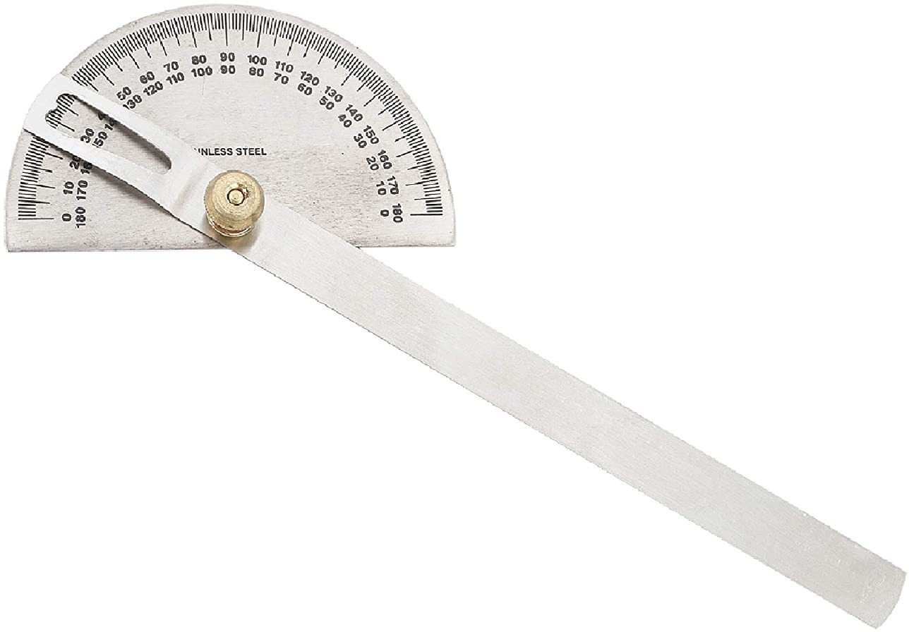 lovely Degree Protractor SS Professional Mechanical Measurement Tool 180 Degree Rotary Radius Gauge image 1