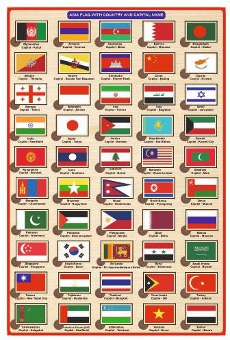 wissen Asia Countries, Capital and Flag Learning Educational Puzzle-12*18 inch-picture-19