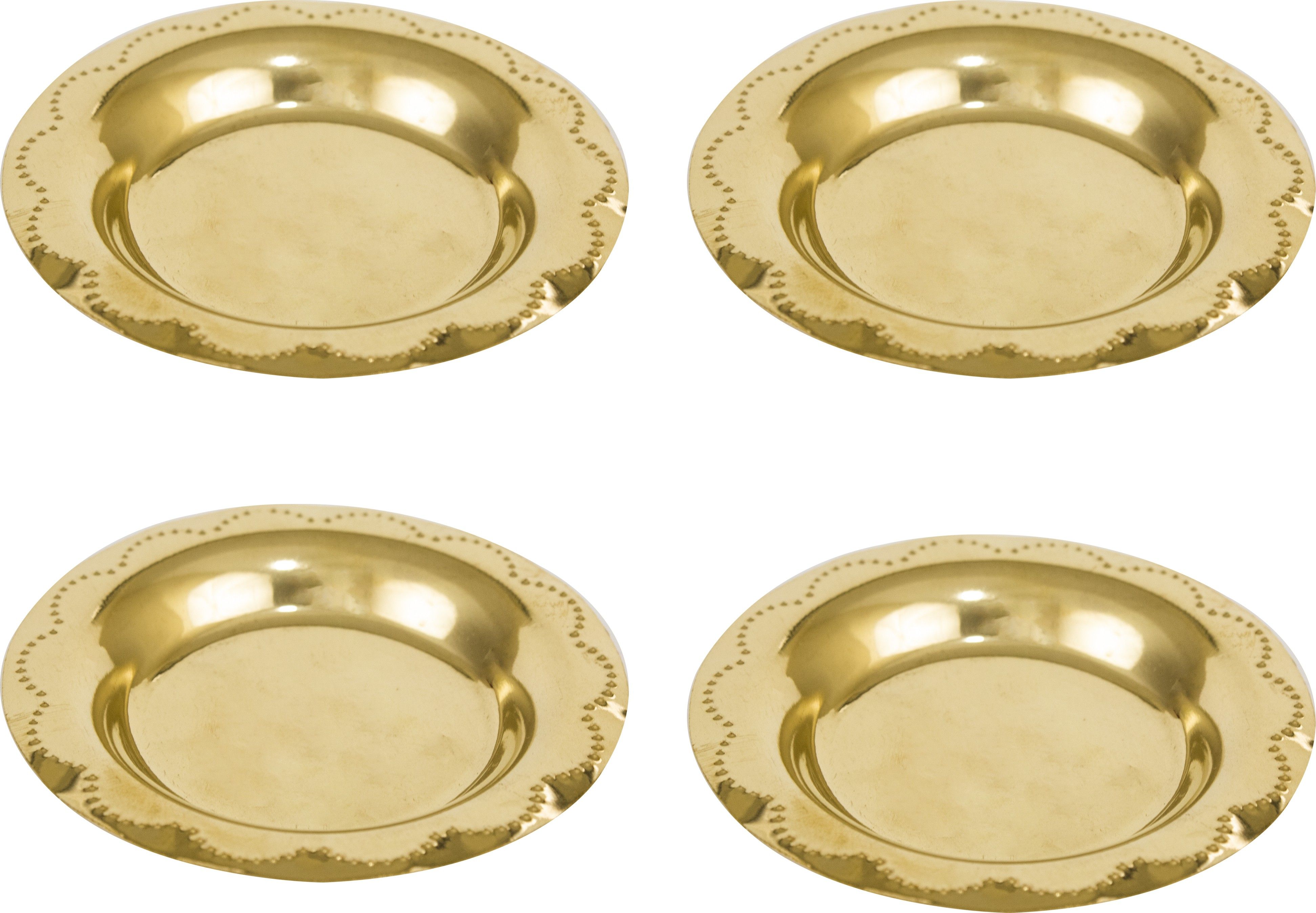 Brass Oil Lamp plate for Home Temple Puja Articles Decor Gifts -MicroDDPlate-4 Sectioned Plate