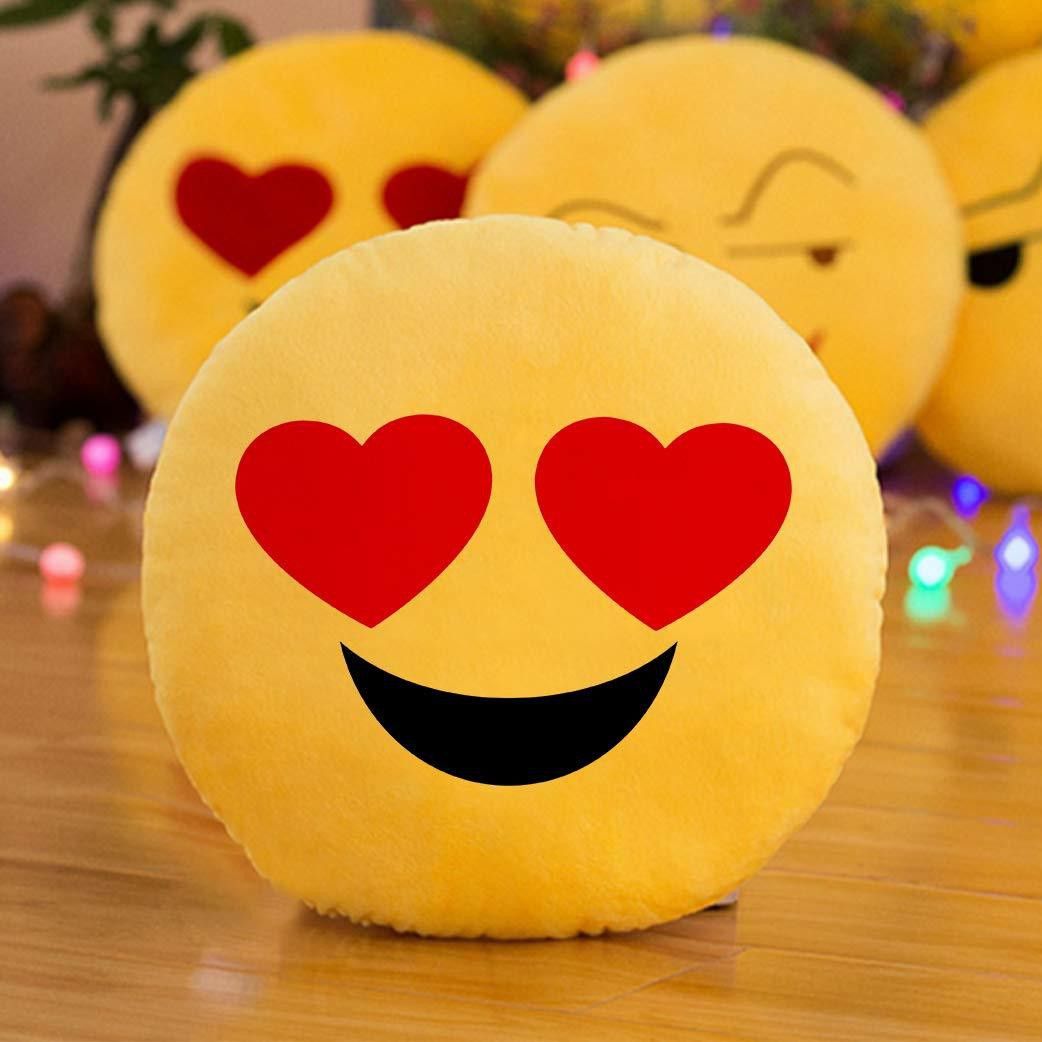 kioni Microfibre Cushion Pack of 1 Motifs Emoji Plush Pillow Cushion, Sleeping Face, 14 x 14 Inch-picture-17