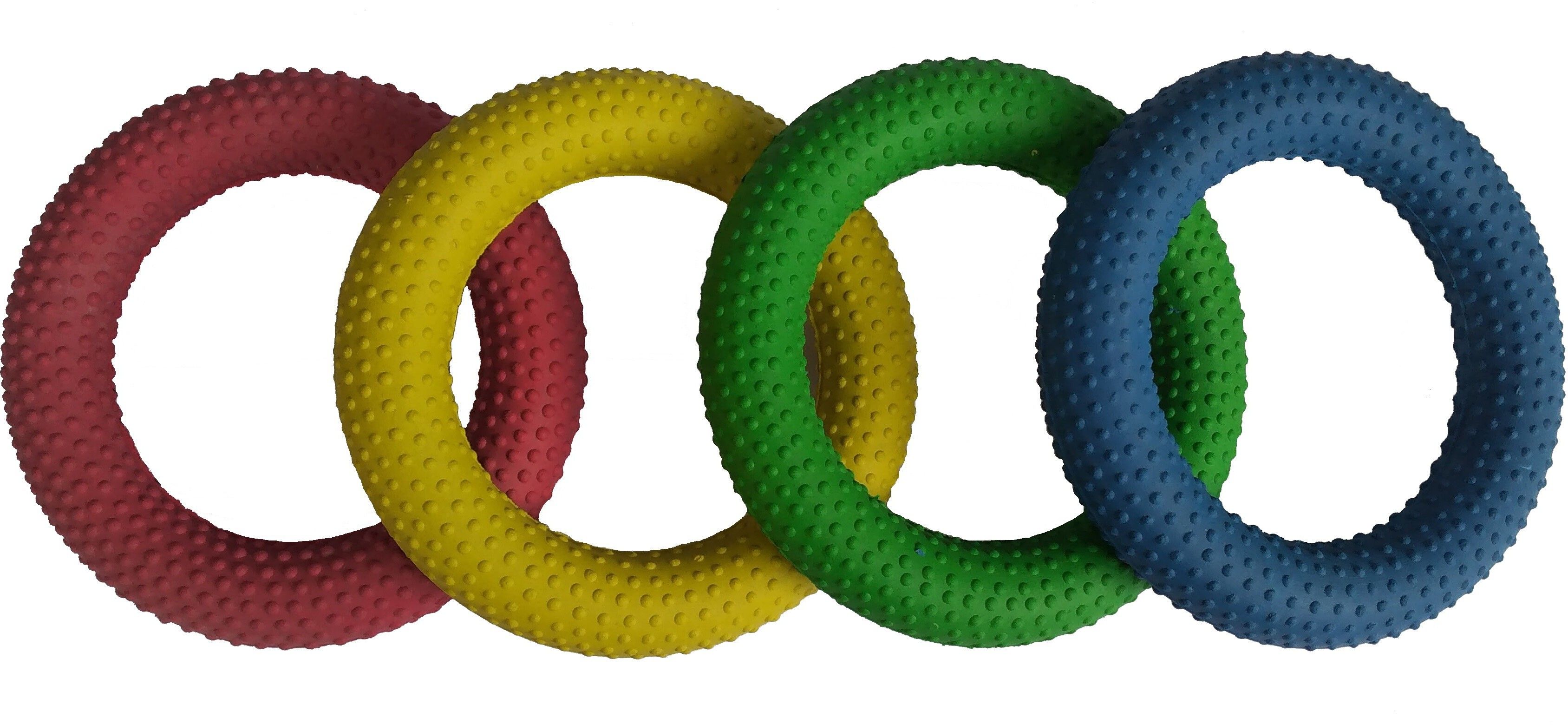 Tennikoit Ring for Adults, Kids & Families Set of 4 Rings Dotted Rubber Tennikoit Ring