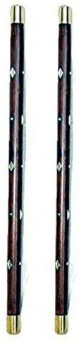 Wooden Carved Walking Rule Swagger Stick with Brass Work (Black) 24 Inch Combo Walking Stick-image-44
