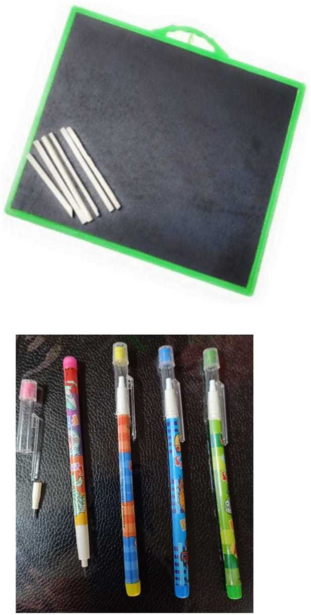 imtion 3 in 1 ( 1 Pcs Dhakka Nip Pencil + slate + 15 pcs chalk pencil) image 1