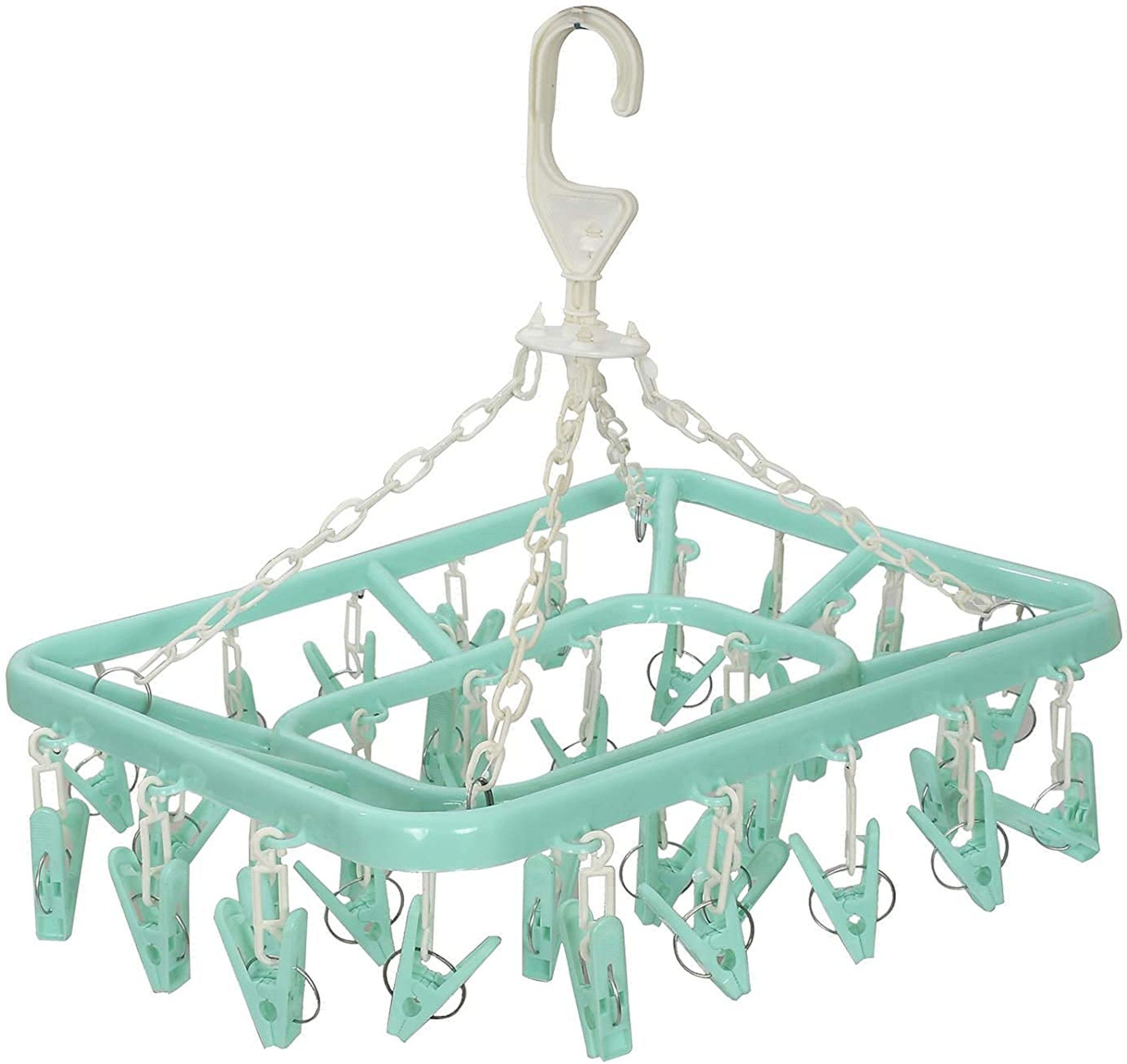 360 Degree Rotatable Portable Drying Rack Space Plastic Clips pack of 1 Plastic Cloth Clips-image-17