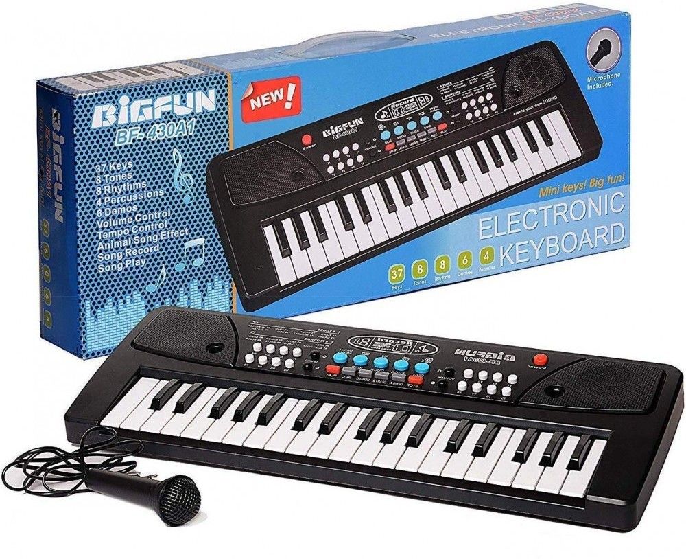 BF_430A1 BIGFUN Piano Keyboard Toy with Mic, USB Cable & Sound Recording Analog Portable Analog Portable Keyboard