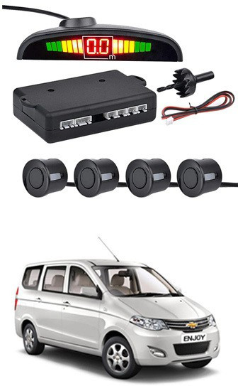 rkpsp Increased Safety for passengers Car Black Parking Sensor LED Display/4 Parking Sensors Alarm Kit For Enjoy Parking Sensor image 1