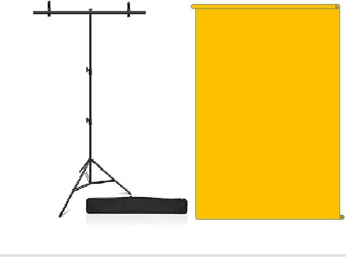 Stookin T-Stand With 6ftx9ft Yellow Photography Screen With 2 Clamp & Carry Bag Reflector-image-8