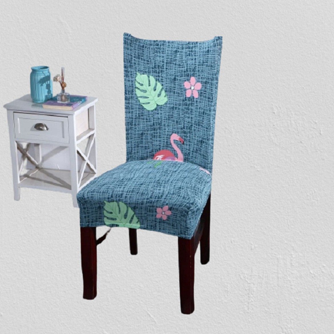 Digital Print Stretchable Dining Chair(8)Multicolor-66 Sofa Fabric-image-44