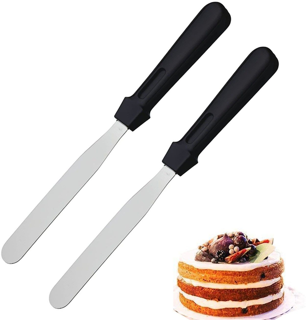 velofeil 2Pcs Stainless Steel Medium Straight Pallet Knife Spatula For Cake(Length 31 cm) Stainless Steel Cake Server-picture-26