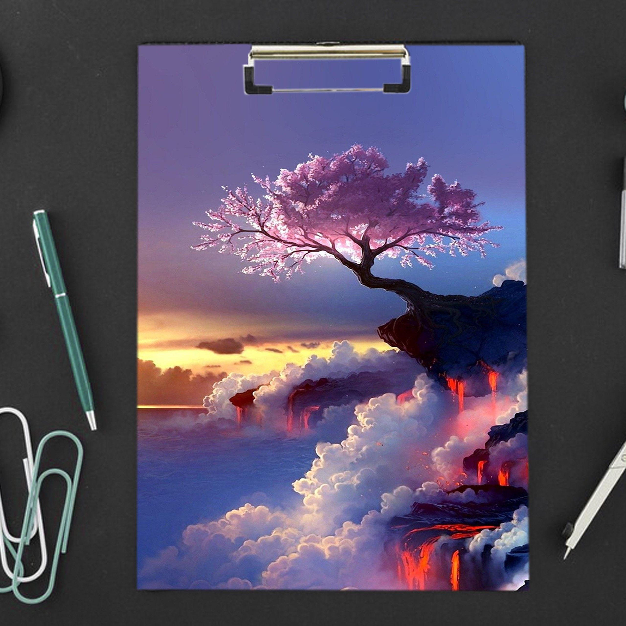 wallpaperroll Evening Nature Digital Reprint Clip Board Exam Pad (14x9.5 Inches)-picture-25