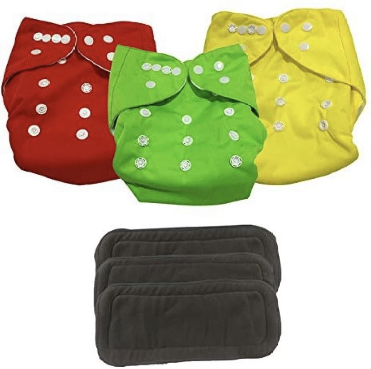 kogar Reusable Diaper Reuse Nappy Cloth Button Nappy With 5 Layer insert RgyB01 image 1