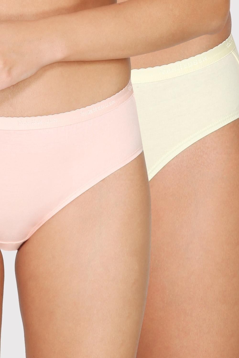 Pack of 2 Antibacterial And No Marks Waistband Women Hipster Multicolor Panty-image-9