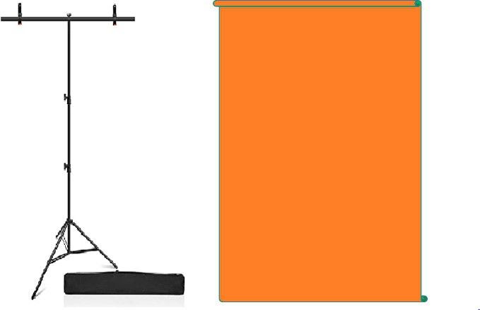 Cam cart T Stand With Orange 6ftx9ft Photography Screen With 2 Clamps & Carry Bags Reflector-picture-17