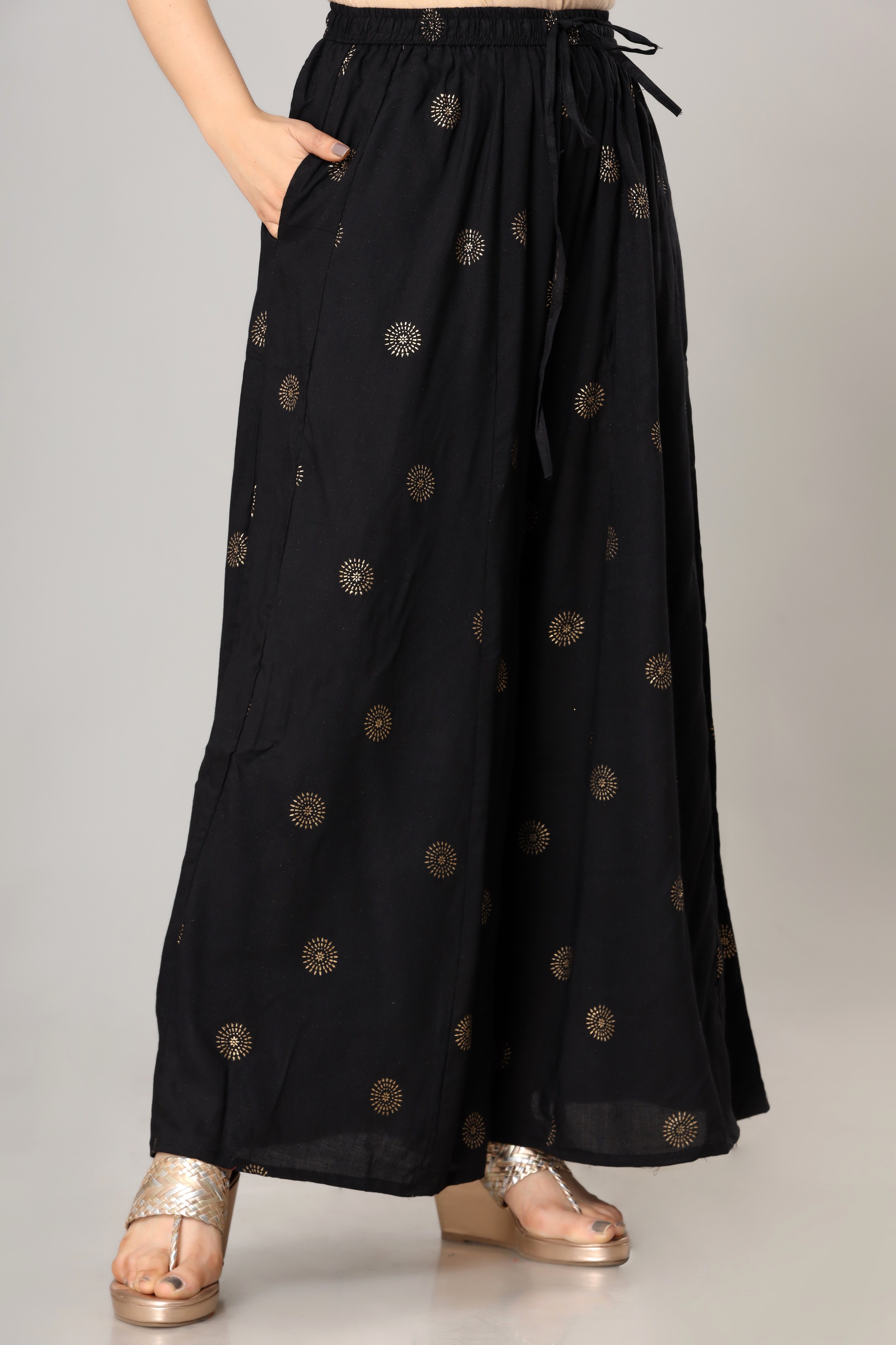 Women Regular Fit Black Viscose Rayon Trousers-image-12