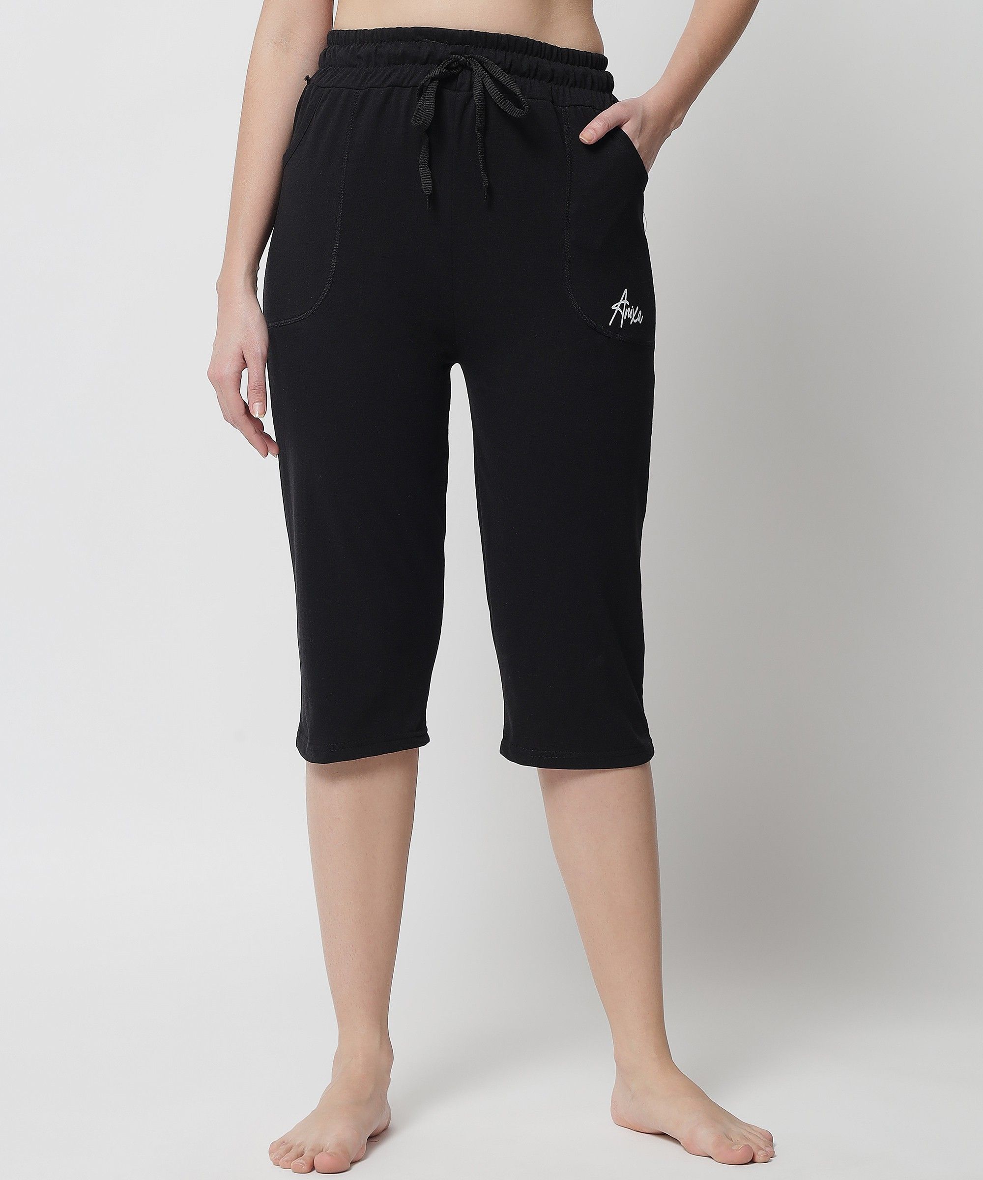 fit n fame Women Black Capri-picture-15